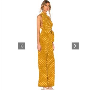 MAJORELLE Fili Jumpsuit mustard yellow dot- Small